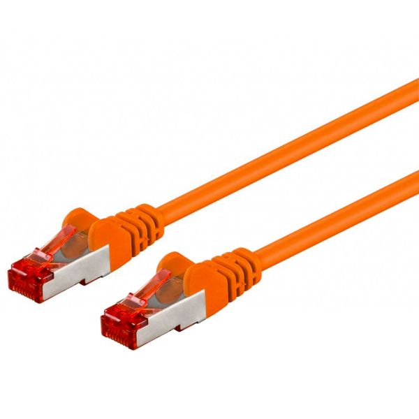 Patchkabel Cat6, S-STP Pimf-Kabel, 0.25m, orange
