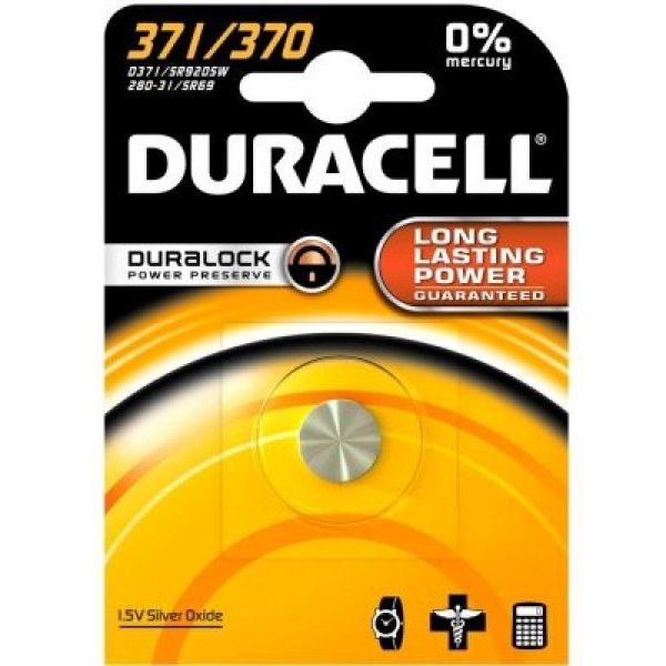 Duracell 1,5V Silberoxid 371/370 Knopfzelle