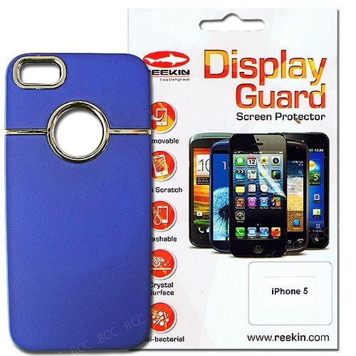 Hartschale + Displayschutz für iPhone 5/5S, blue