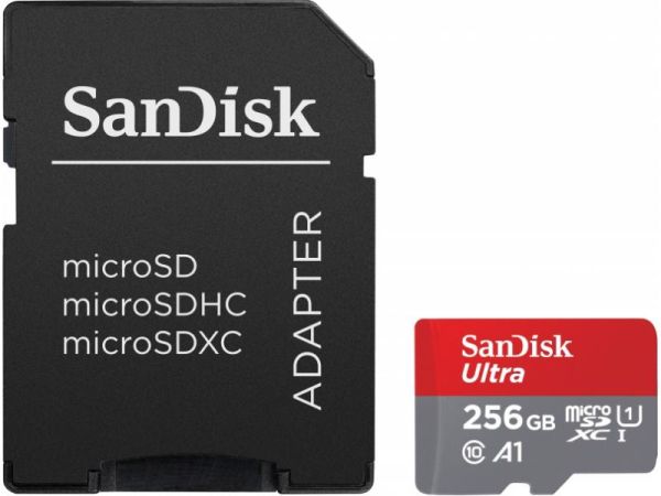 256 GB SanDisk Ultra MicroSDXC Speicherkarte mit Adapter, 120MB/s