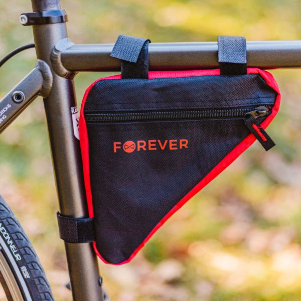 Universal Fahrradtasche zur Stangen-Montage, schwarz-rot