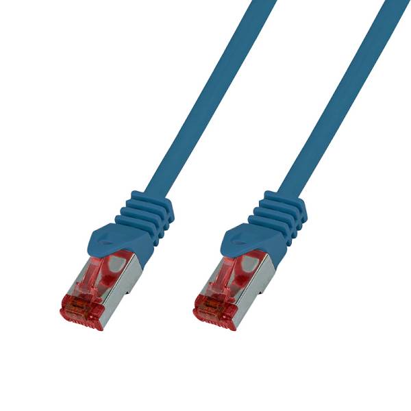Patchkabel Cat.6 LAN Kabel S/FTP PIMF doppelt geschirmt, blau 5m