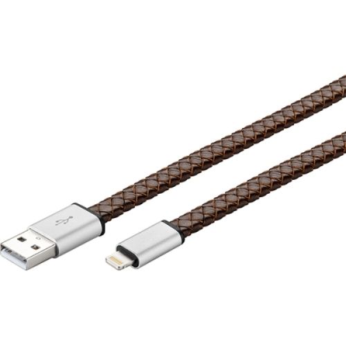 EchtLeder USB / Lightning Sync- & Ladekabel 0,2m für Apple