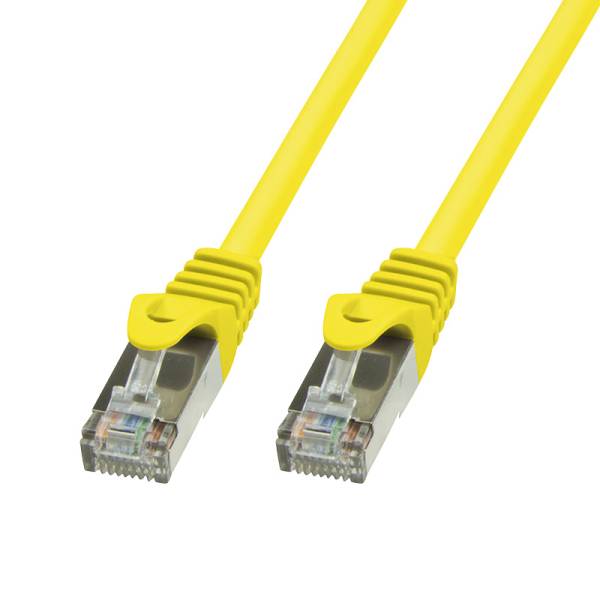 Patchkabel Cat.5e LAN Kabel F/UTP foliengeschirmt, gelb 1m