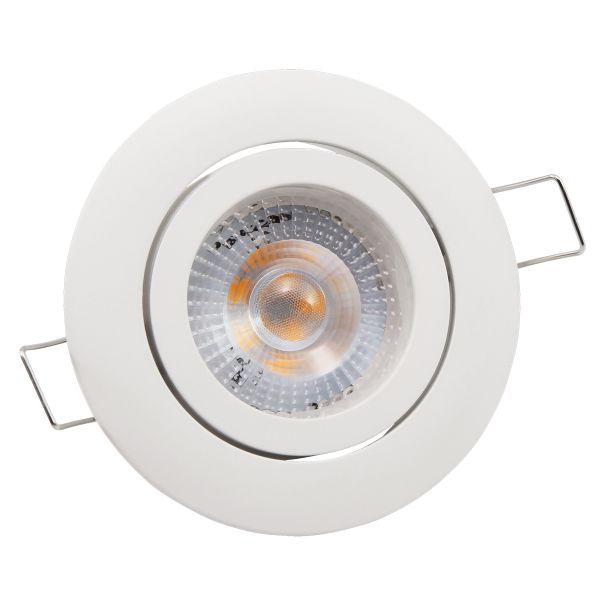 Weißer LED Einbaustrahler 5W neutralweiß, schwenkbar