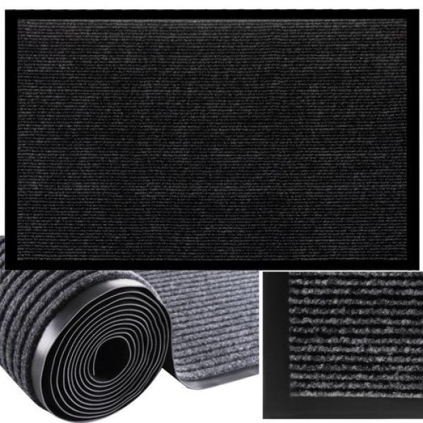 Fußmatte 60x90cm rutschfeste Gummi-Unterseite schwarz-grau