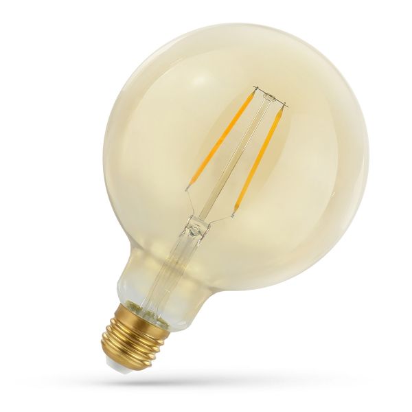 LED-Globe E27, 2W Filament G125, warmweiß gold
