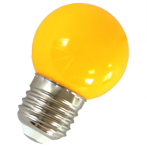 LED Birne E27, 1W, Kugellampe Deko-Licht gelb