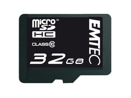 Micro SDHC Card, 32GB EMTEC +Adapter CL10