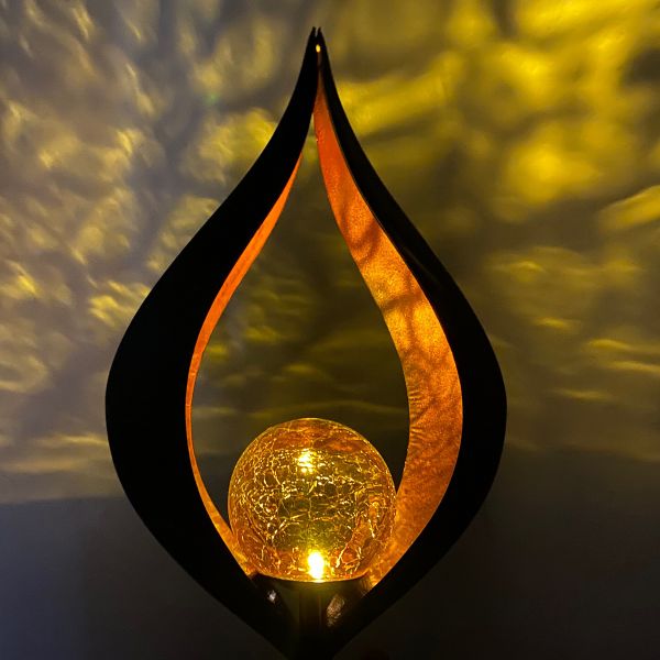 Laterne Metall 'Fireball Lotus" Solar LED, 90cm