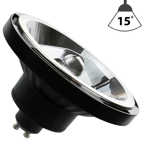 LED AR111 Spot-Strahler GU10 Sockel 12W warmweiß, schwarz