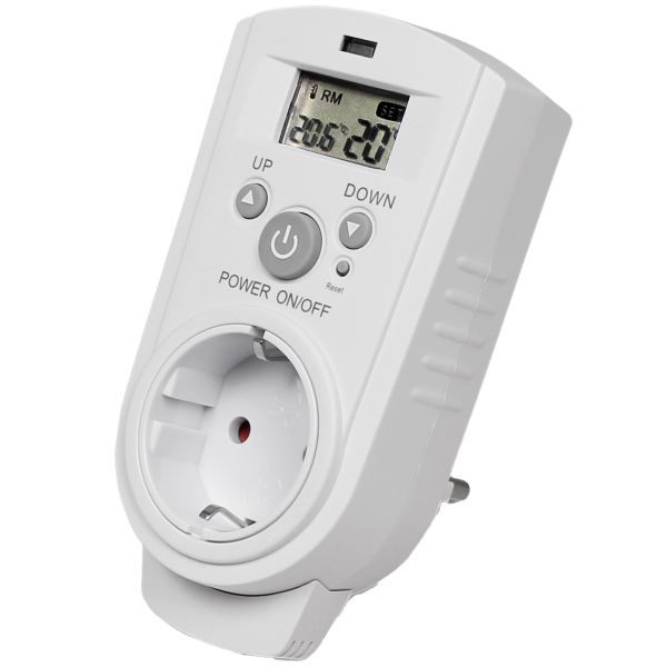 Steckdosen-Thermostat 5-30°C, max. 3680W 230V Display