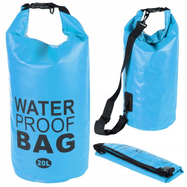 Wasserdichte Tasche mit 20l Fassungsvermögen hellblau