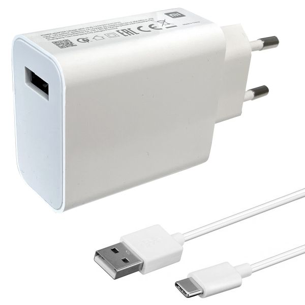 Xiaomi MDY-10-EL USB-Ladenetzteil, 3A, weiß inkl. USB-C Kabel