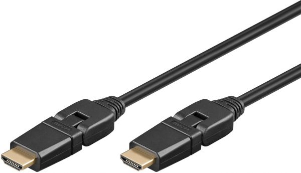 HDMI Kabel 1.0m, beidseitig drehbarer Stecker, mit Ethernet v1