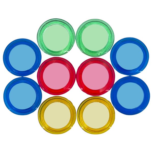 10 Magnete in verschiedenen Farben, transparent