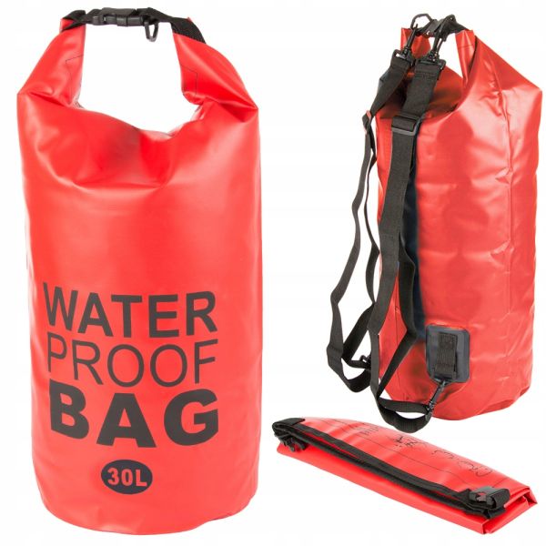 Wasserdichte Tasche mit 30l Fassungsvermögen rot