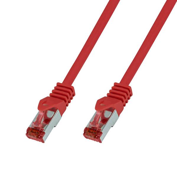 Patchkabel Cat.6 LAN Kabel S/FTP PIMF doppelt geschirmt, rot 1.5m