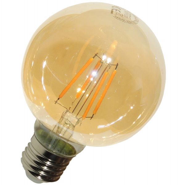 LED-Globe E27, 4W Filament G80, warmweiß gold