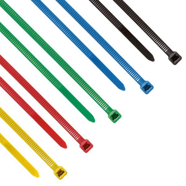 Kabelbinder, 200mm x 4,8mm, 5 verschiedene Farben, 50 Stk