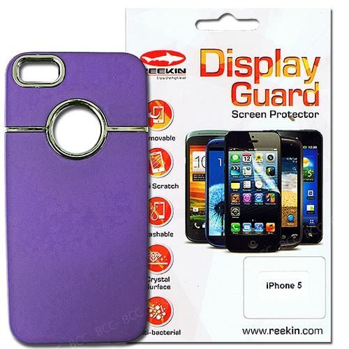 Hartschale + Displayschutz für iPhone 5/5S, purple