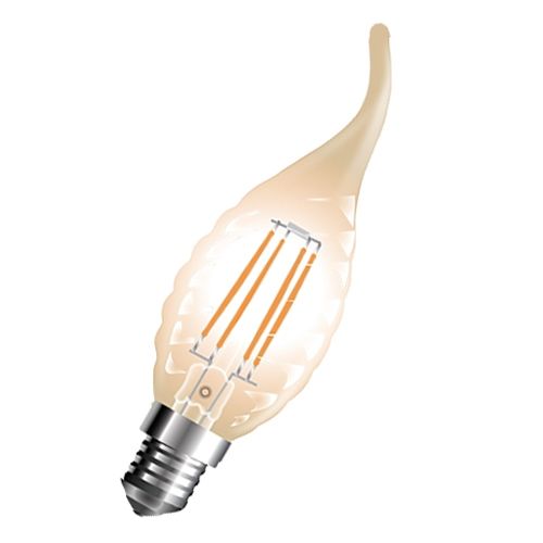 LED Kerze E14, 4W, warmweiß Windstoß-Filament Twist