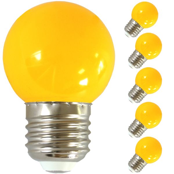 LED Birne für Lichterkette E27, 5er Set Licht gelb