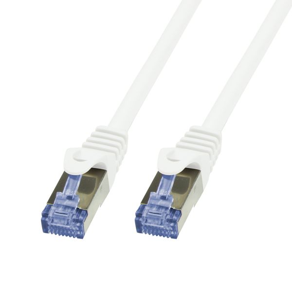 Patchkabel PrimeLine Cat.7 S/FTP mit RJ45 Cat6a Steckern LAN Kabel weiß 2m