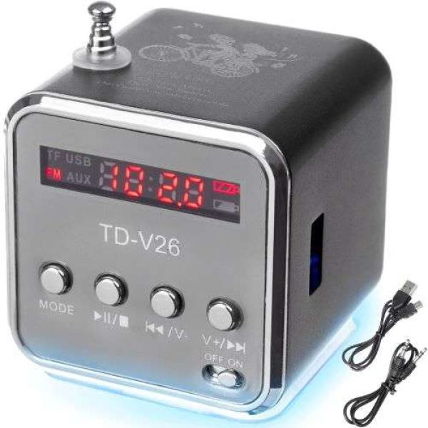 Tragbarer Mini-Lautsprecher/ Mini-MP3-Player/Radio, schwarz
