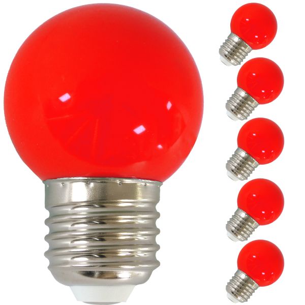 LED Birne für Lichterkette E27, 5er Set Licht rot