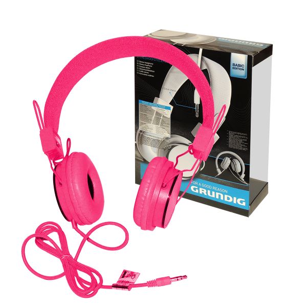 Grundig Stereo-Kopfhörer, Basic Edition, pink, bold