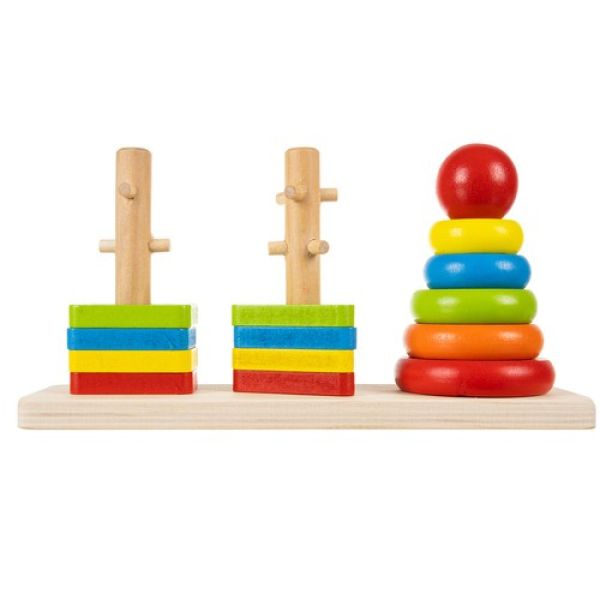 Holzspielzeug Regenbogentürme, für Farb- und Formverständnis