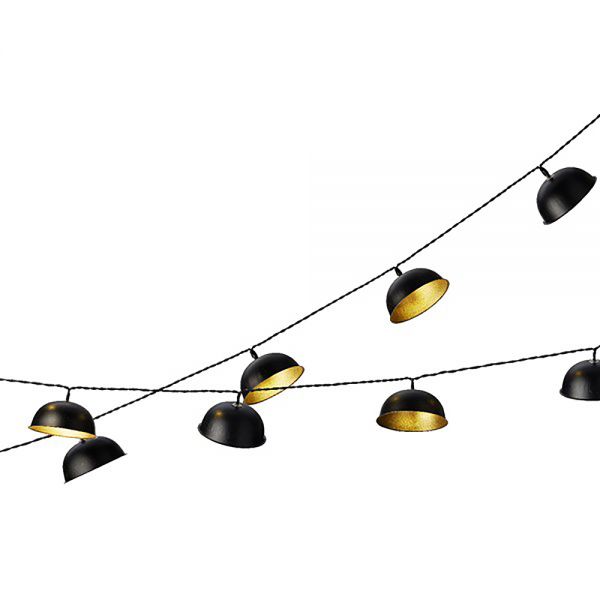 Lichterkette 10 LED-Lampenschirme 4,7m, warmweiss
