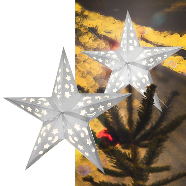 Weihnachts-Stern mit 10 LED-Lichtern Weiß
