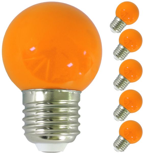 LED Birne für Lichterkette E27, 5er Set Licht orange