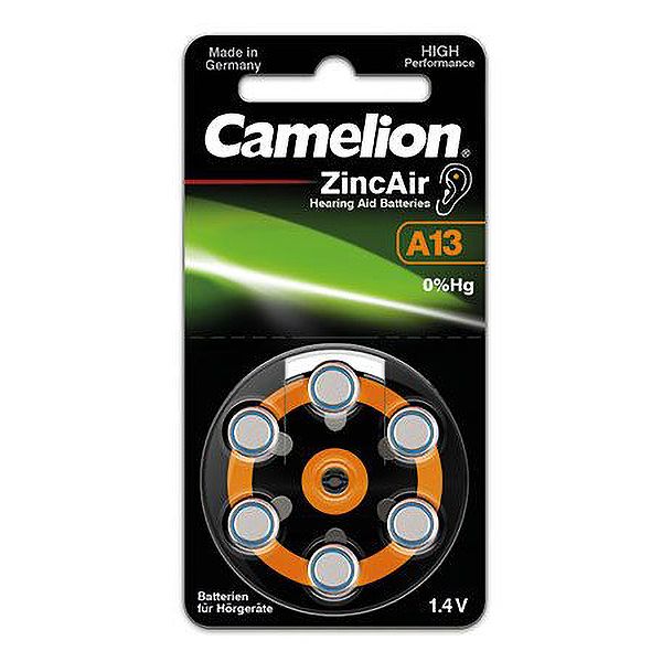 Hörgerätebatterie ZinkAir / Camelion 6 Stück A13