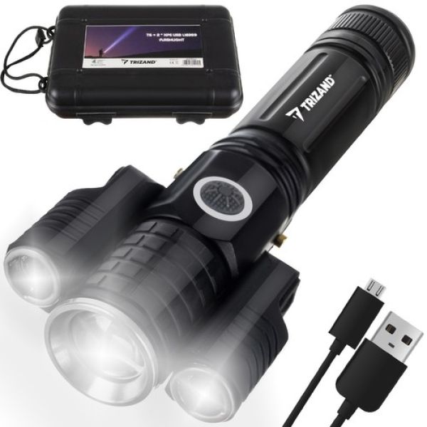 Akku Taschenlampe mit 3 CREE LED-Strahlern