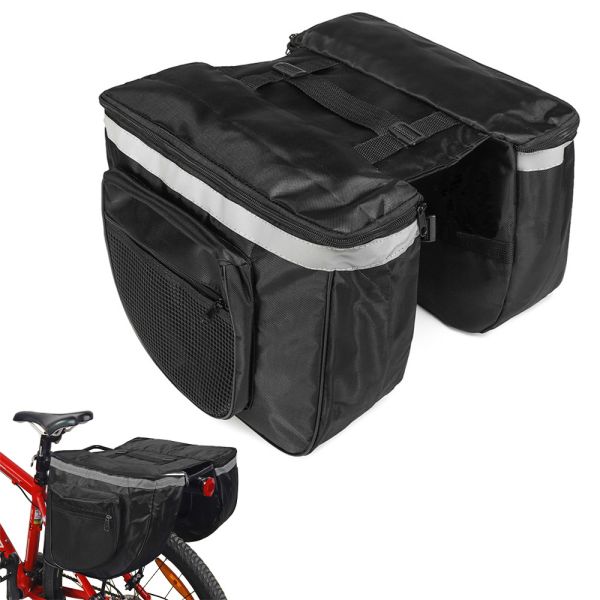 Fahrrad Tasche, schwarz mit Reflektions-Streifen