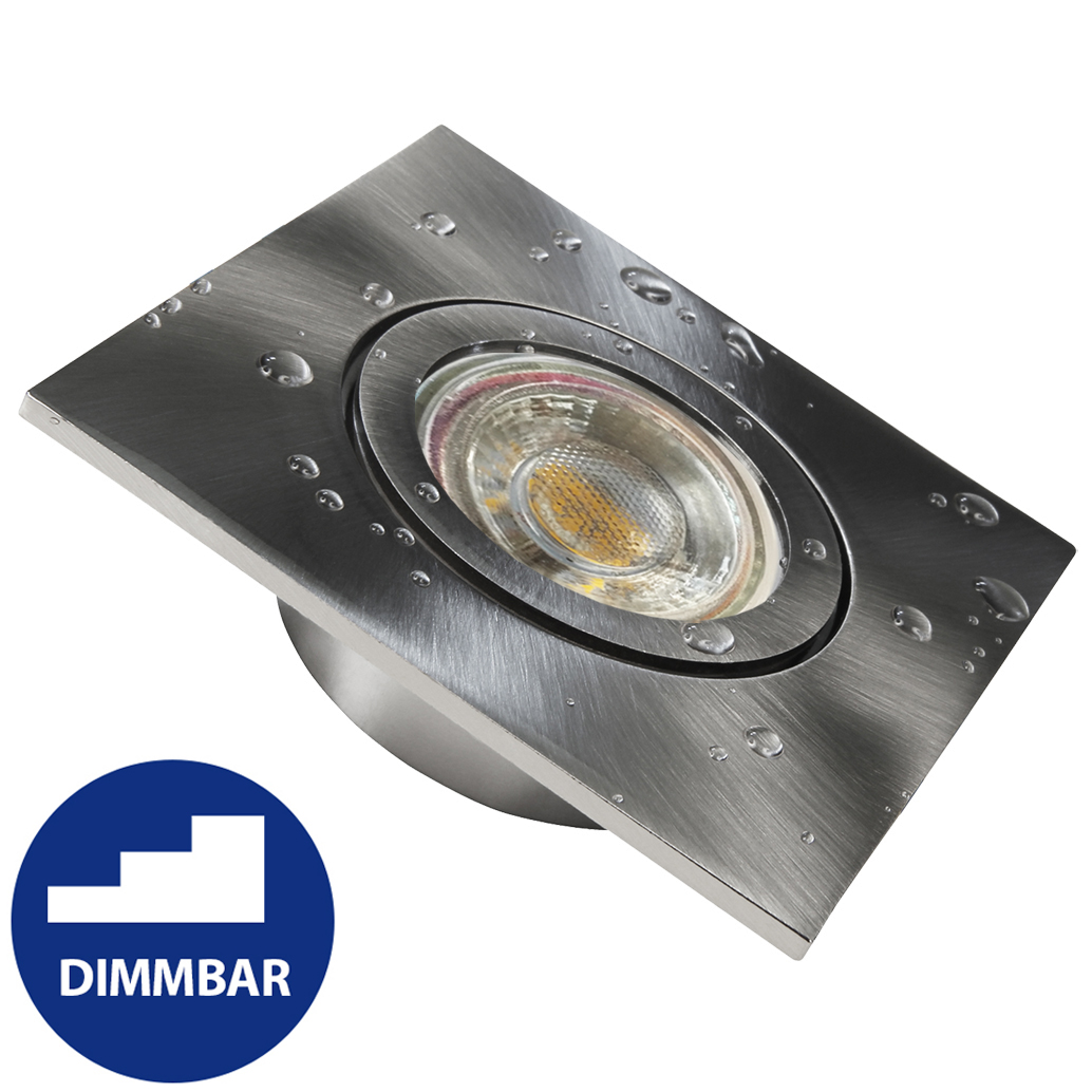 Feuchtraum resistenter Bad Einbaustrahler Quajo & LED Leuchtmittel 5W DIMMBAR 