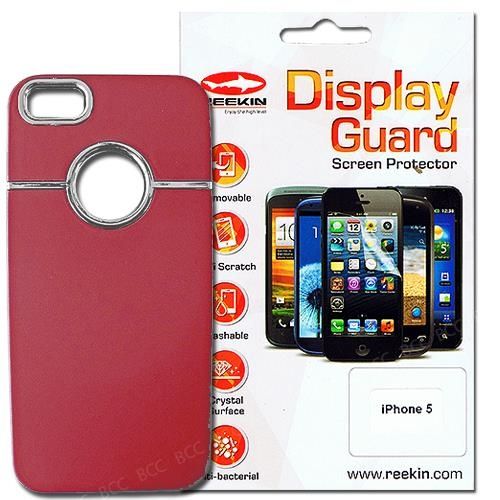 Hartschale + Displayschutz für iPhone 5/5S, rot