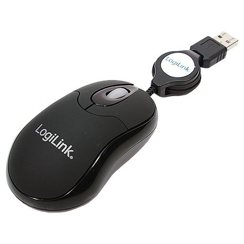 LogiLink optische Mini - Maus mit Kabeleinzug