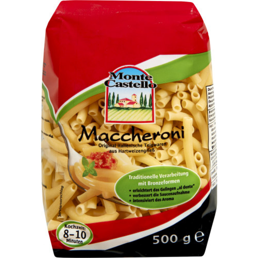 Original italienische Makkaroni, 500g-Beutel | kabika.de