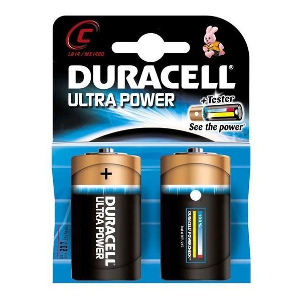 Duracell Ultra Baby (C)-Batterien mit Powercheck, 2er-Pack, LR14