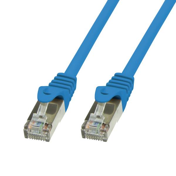 Patchkabel Cat.5e LAN Kabel F/UTP foliengeschirmt, blau 7,5m