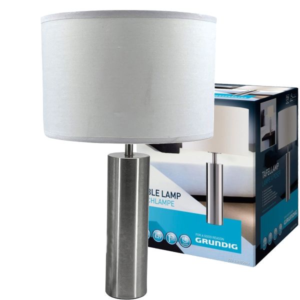 LED Grundig Edelstahl-Tischlampe