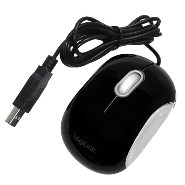 LogiLink optische Maus, USB Kabel, schwarz/weiß ID0095A