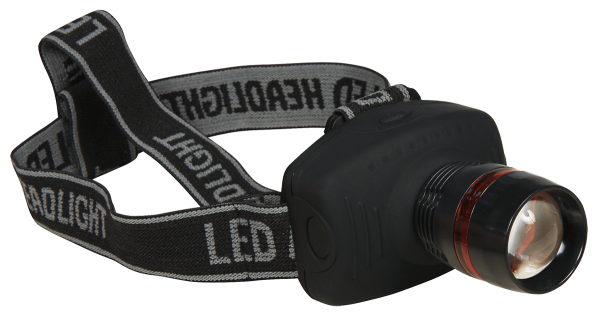 LED Kopflampe / Stirnlampee "LES-13", 1W LED, fokussierbar