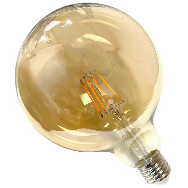 LED-Globe E27 gold, 6W Filament G125, warmweiß
