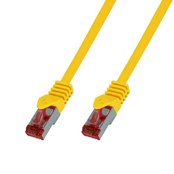 Patchkabel Cat.6 LAN Kabel S/FTP PIMF doppelt geschirmt, gelb 0,25m