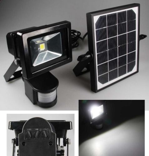 Solar LED-Fluter, 10W COB, mit Bewegungsmelder & Solarzelle